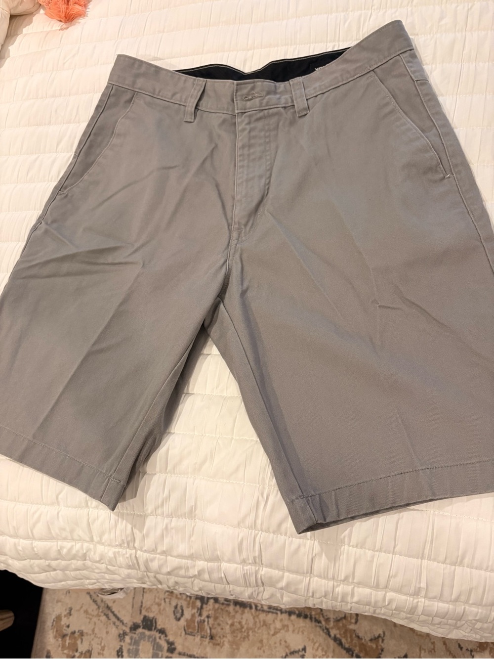 Volcom Men's Light Gray Flat-Front Chino Shorts